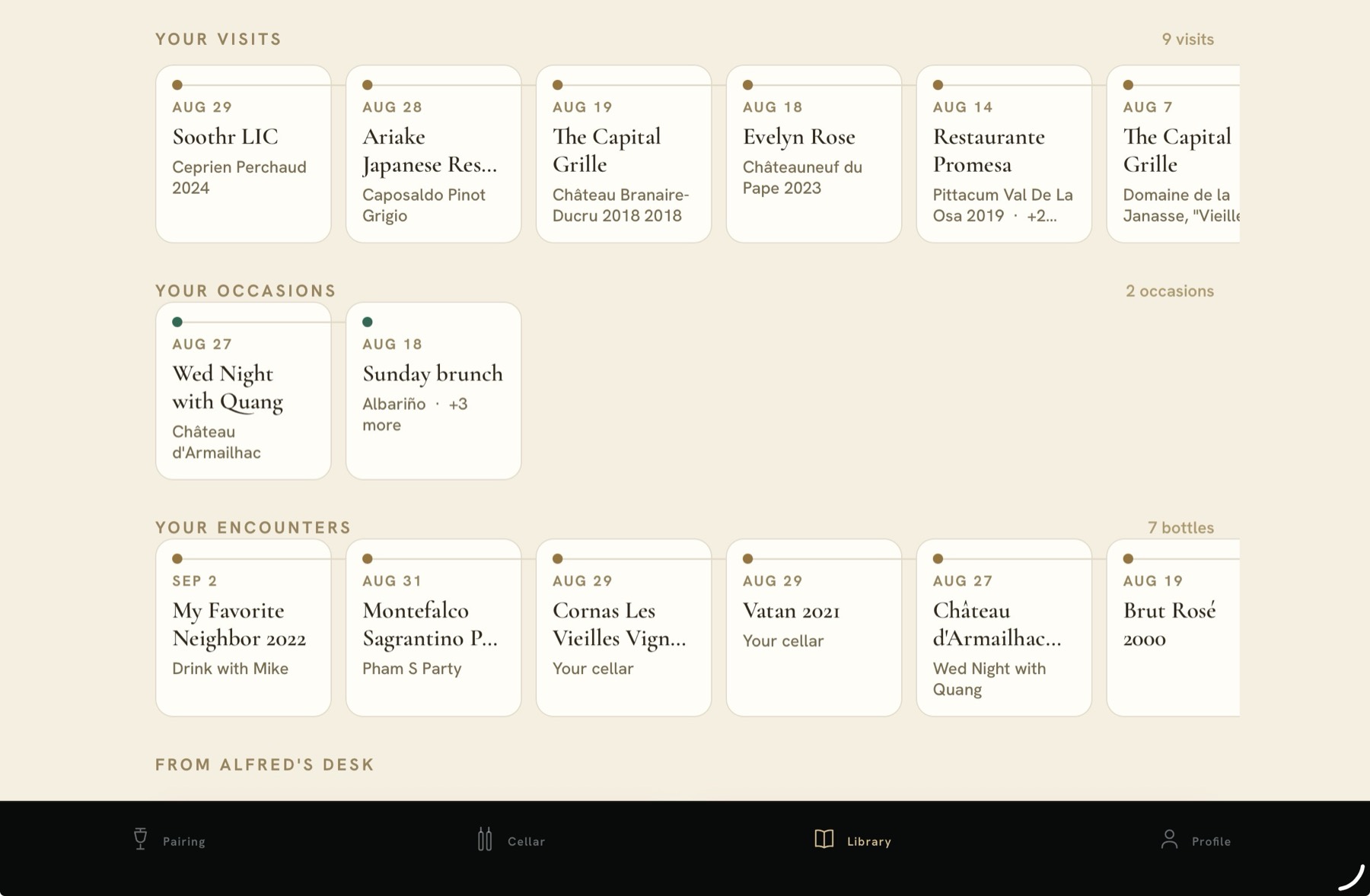 Your visits, occasions, and encounters on their own timelines